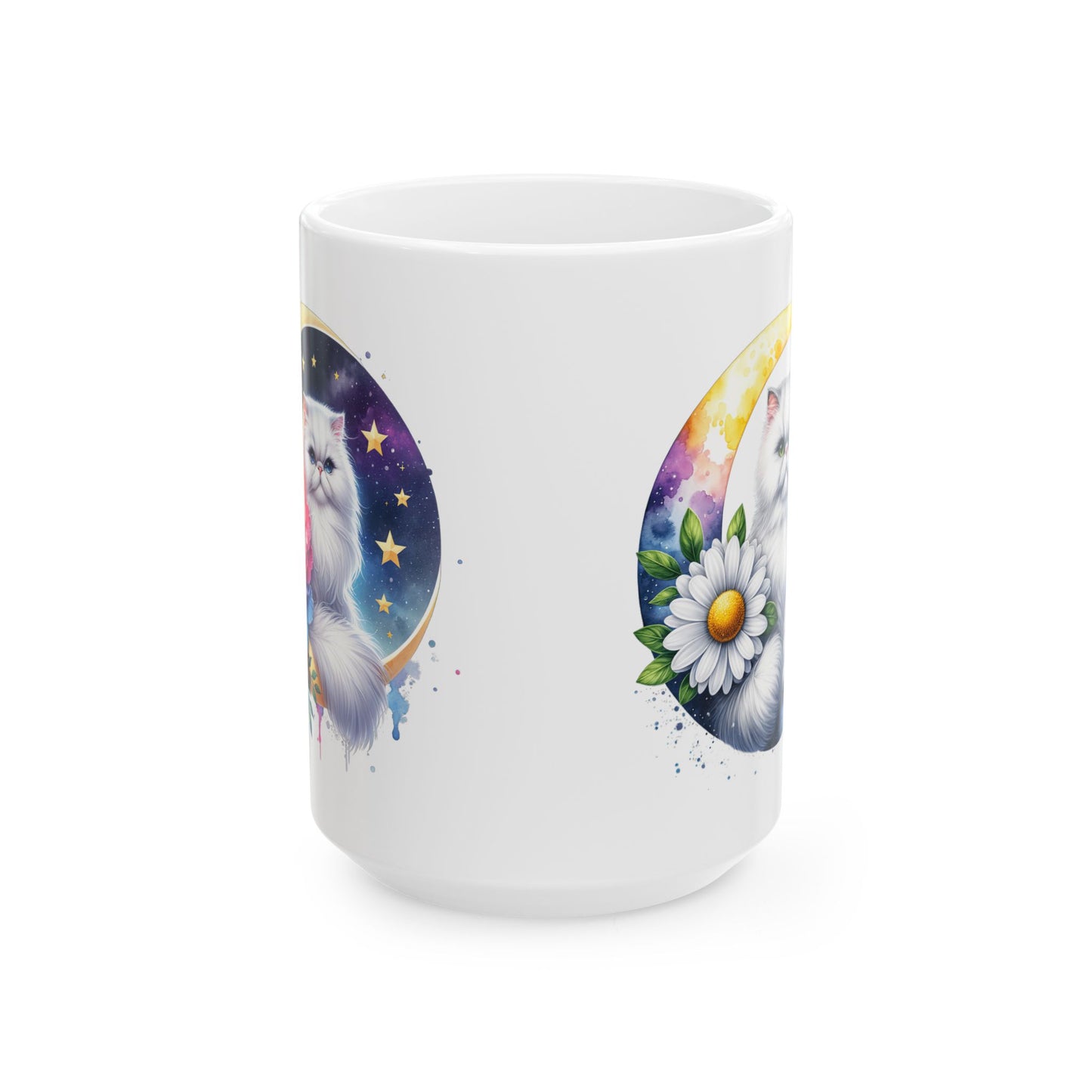 Whimsical Floral Cat Ceramic Mug - 11oz & 15oz