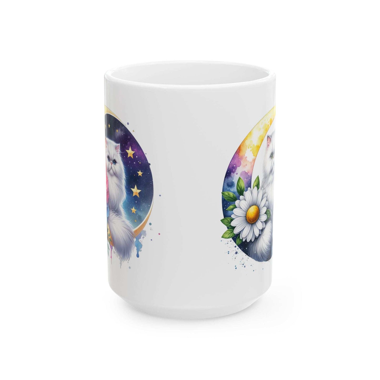 Whimsical Floral Cat Ceramic Mug - 11oz & 15oz - Purrfect Pet Haven