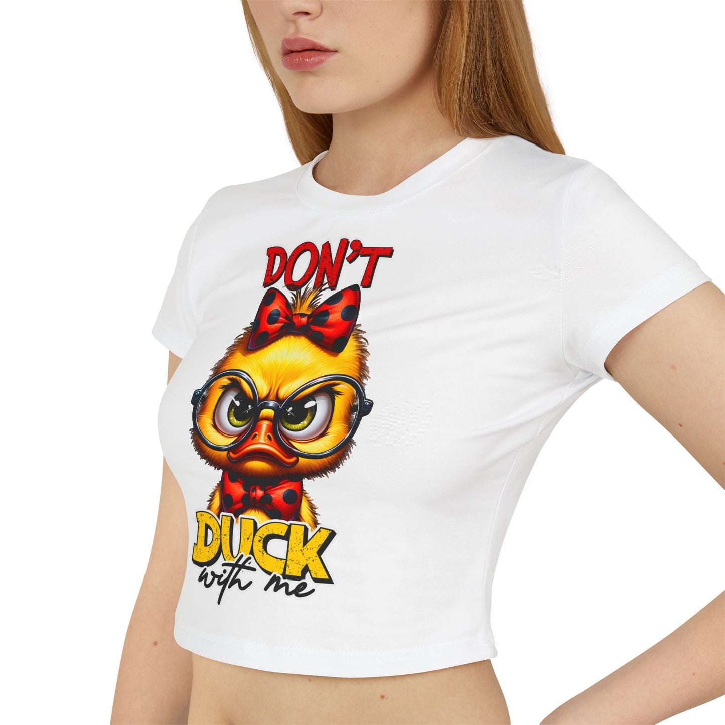 Funny Duck Graphic Women's Baby Tee - Don't Duck with Me | Purrfect Pet Haven