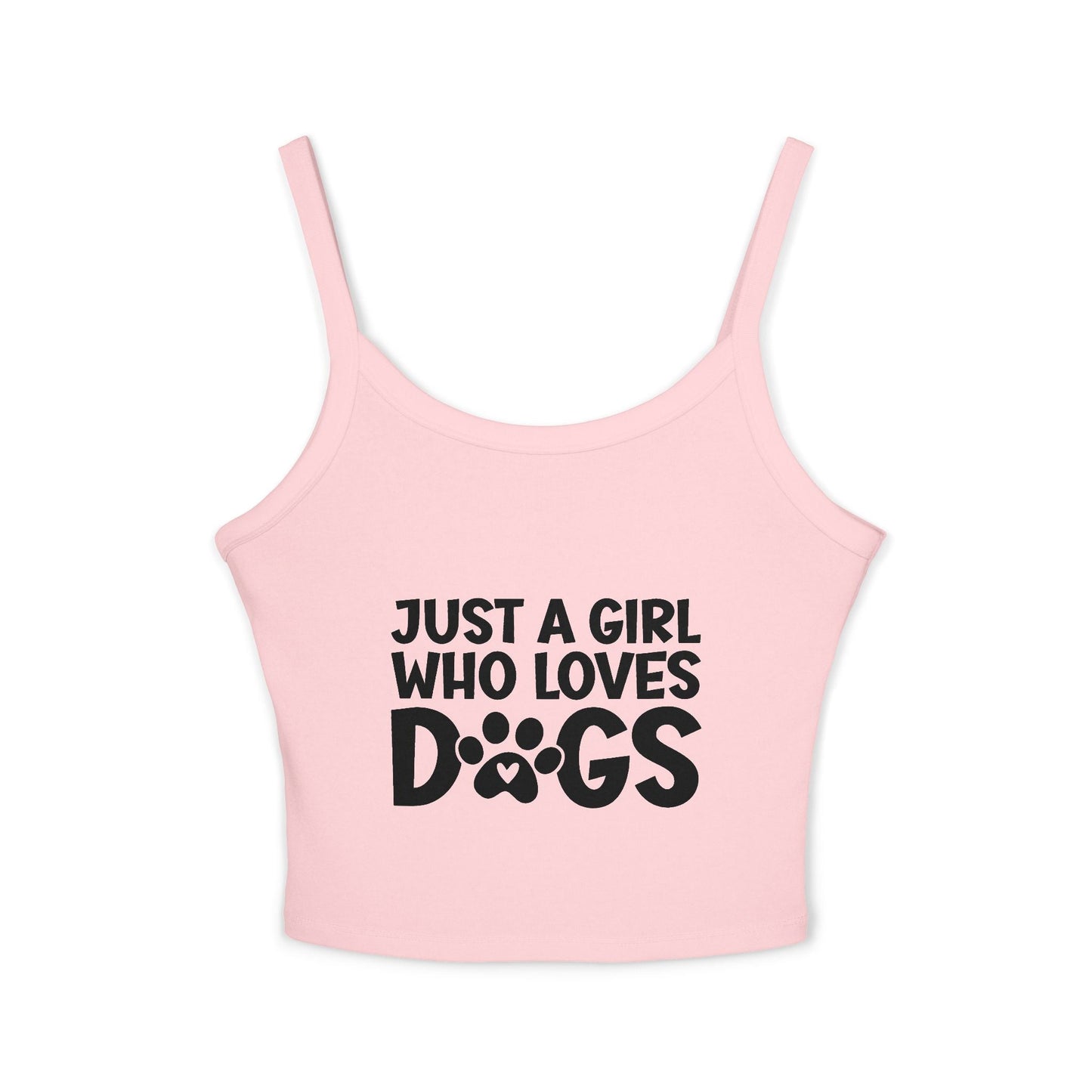 Just a Girl Who Loves Dogs Spaghetti Strap Tank Top - Cute Pet Lover Apparel | Purrfect Pet Haven