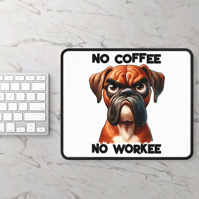 Funny Dog Gaming Mouse Pad - "No Coffee No Workee" | Purrfect Pet Haven