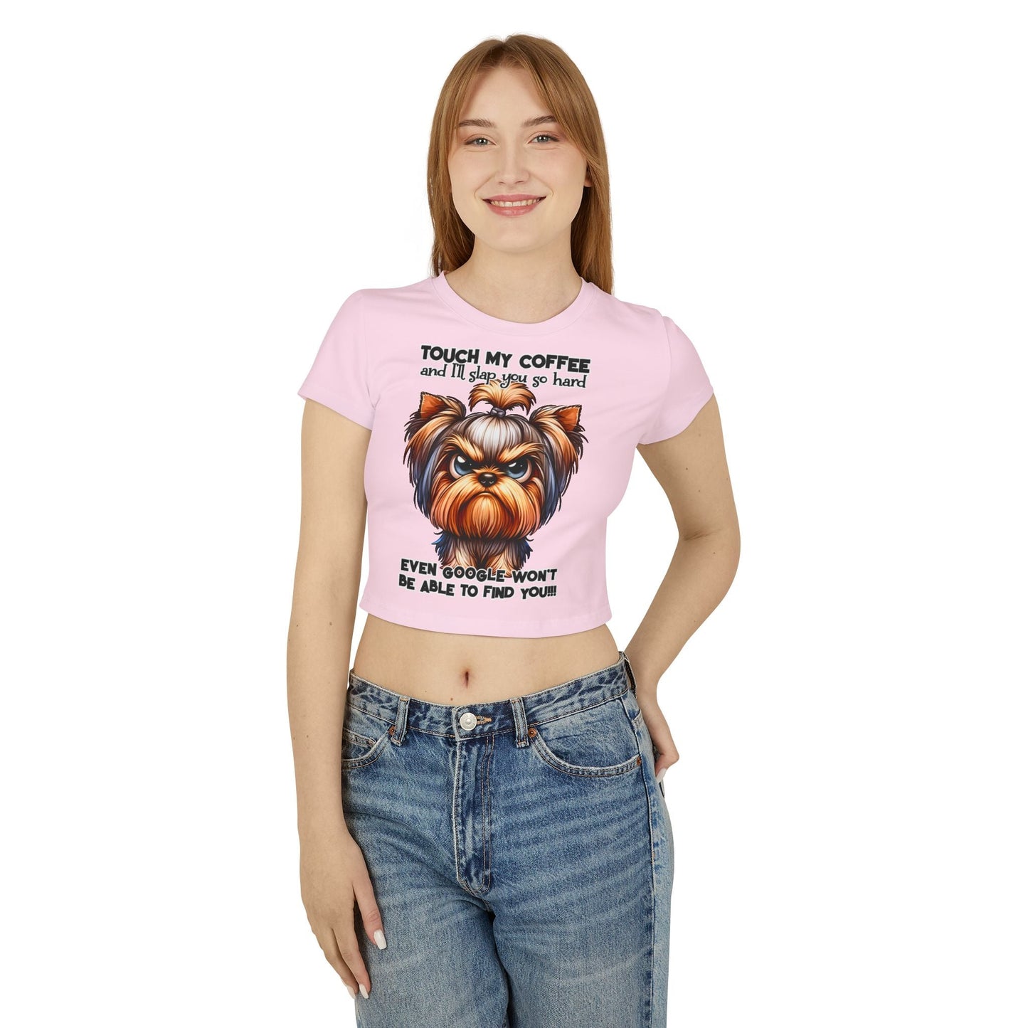 Funny Women Baby Tee - Touch My Coffee and I'll Slap You Hard | Purrfect Pet Haven