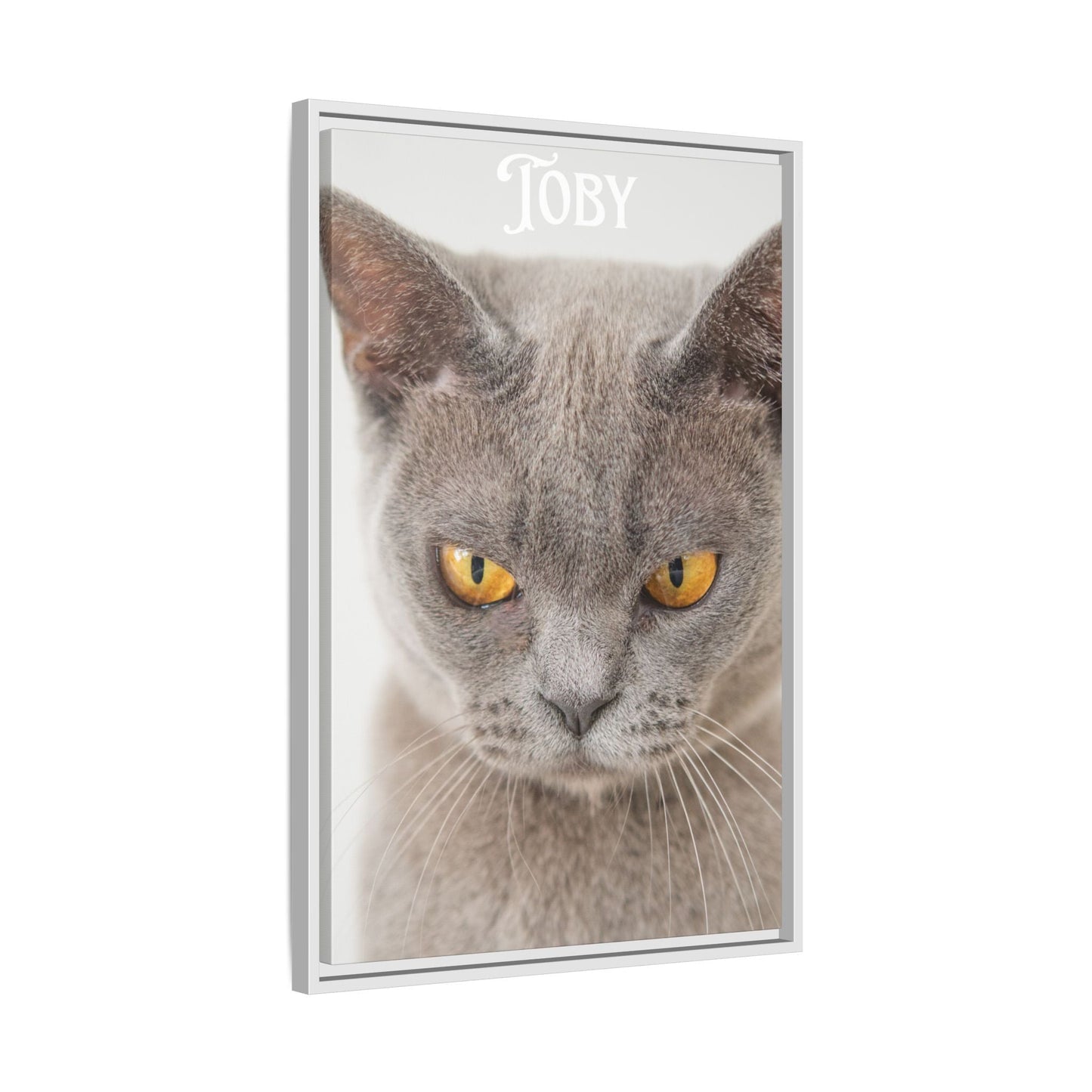 Personalized Photo Wall Art - Framed Matte Canvas Print for Pet Lovers - Customizable Name Print | Purrfect Pet Haven
