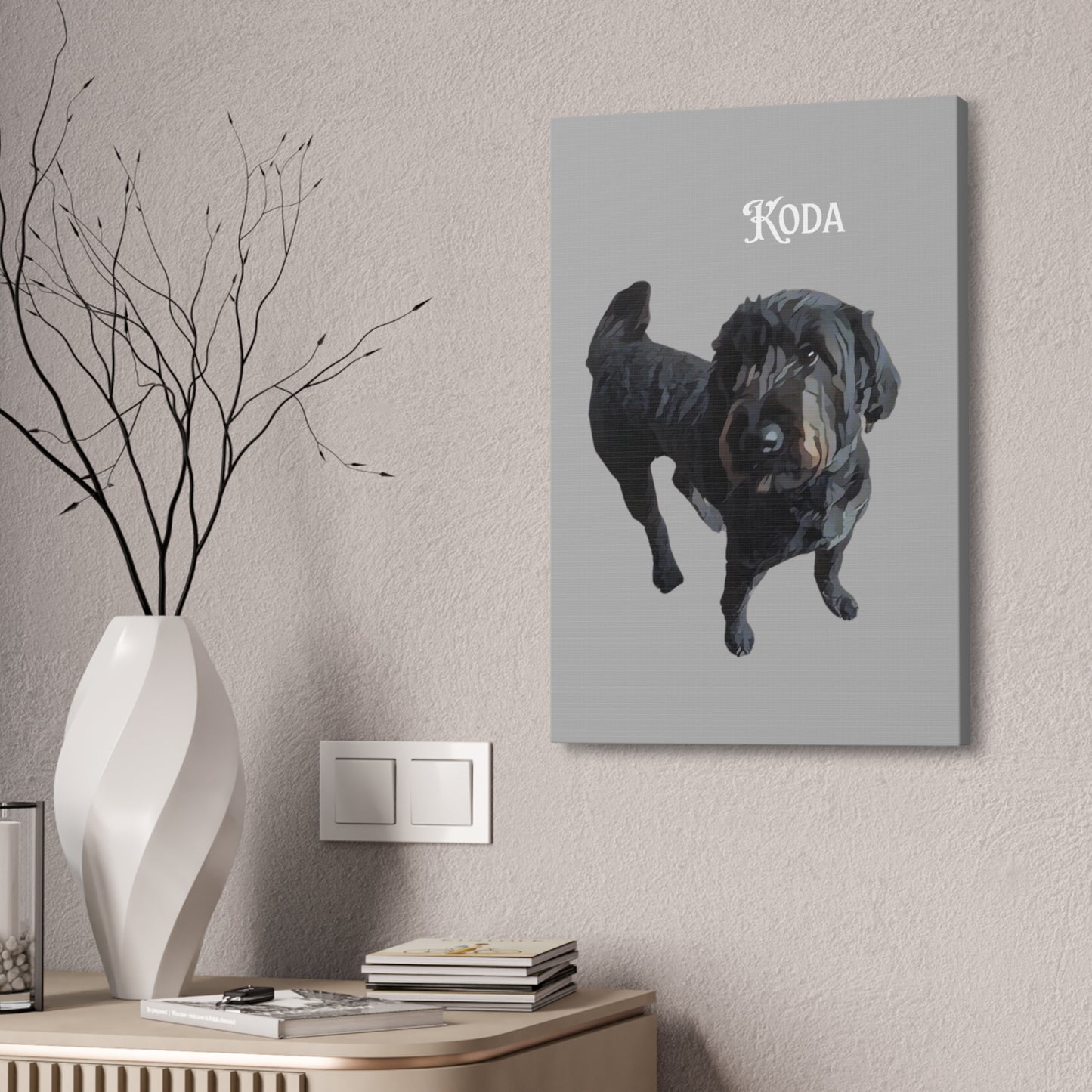 PAW-sonalized Light Grey Canvas Print | Upload Photo~Choose size | Purrfect Pet Haven