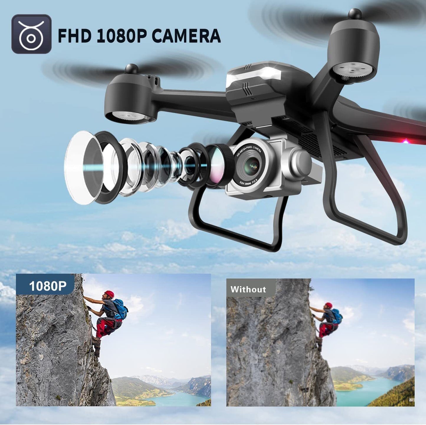 V14 Professional Pet Photography Drone - 6K HD Dual Camera WiFi FPV