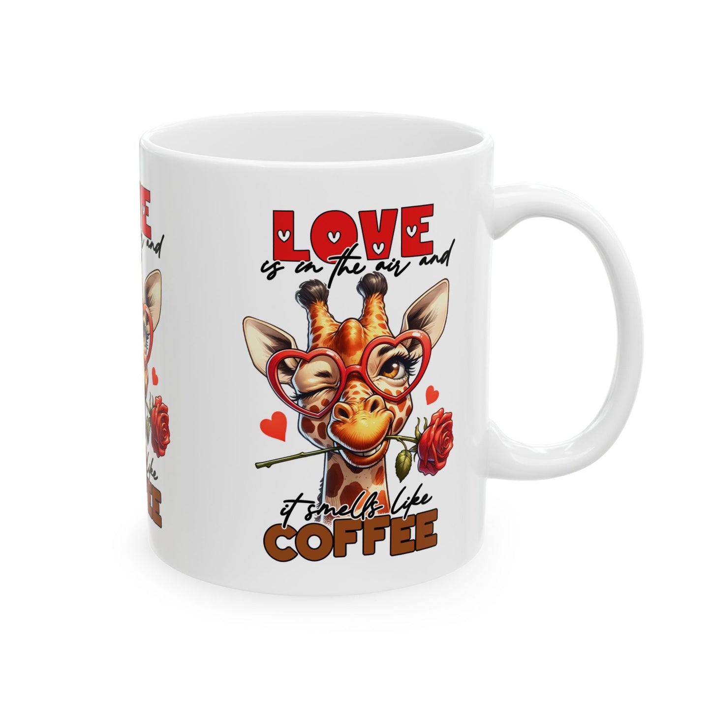 Love & Coffee Ceramic Mug - Cute Giraffe Design, 11oz/15oz | Purrfect Pet Haven