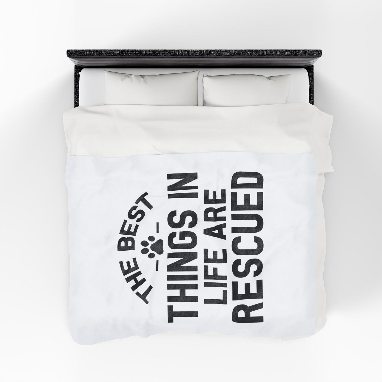 Inspirational Pet Best Rescue - Velveteen Plush Blanket