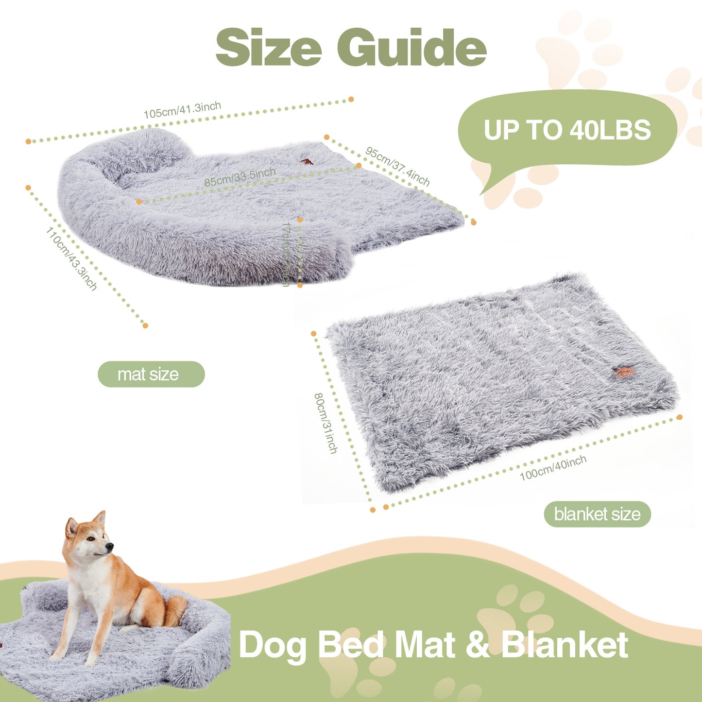 Dog Couch Bed Mat - Fluffy with Blanket