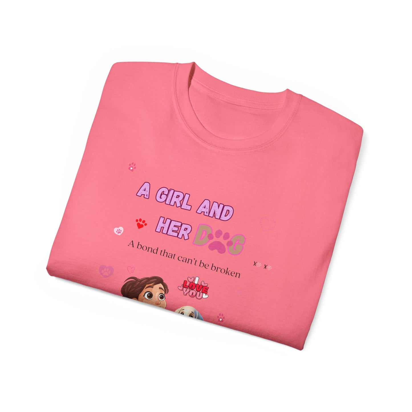 Girl and Her Dog Unisex Tee | Cute Pet Lover Shirt | Personalized Gift