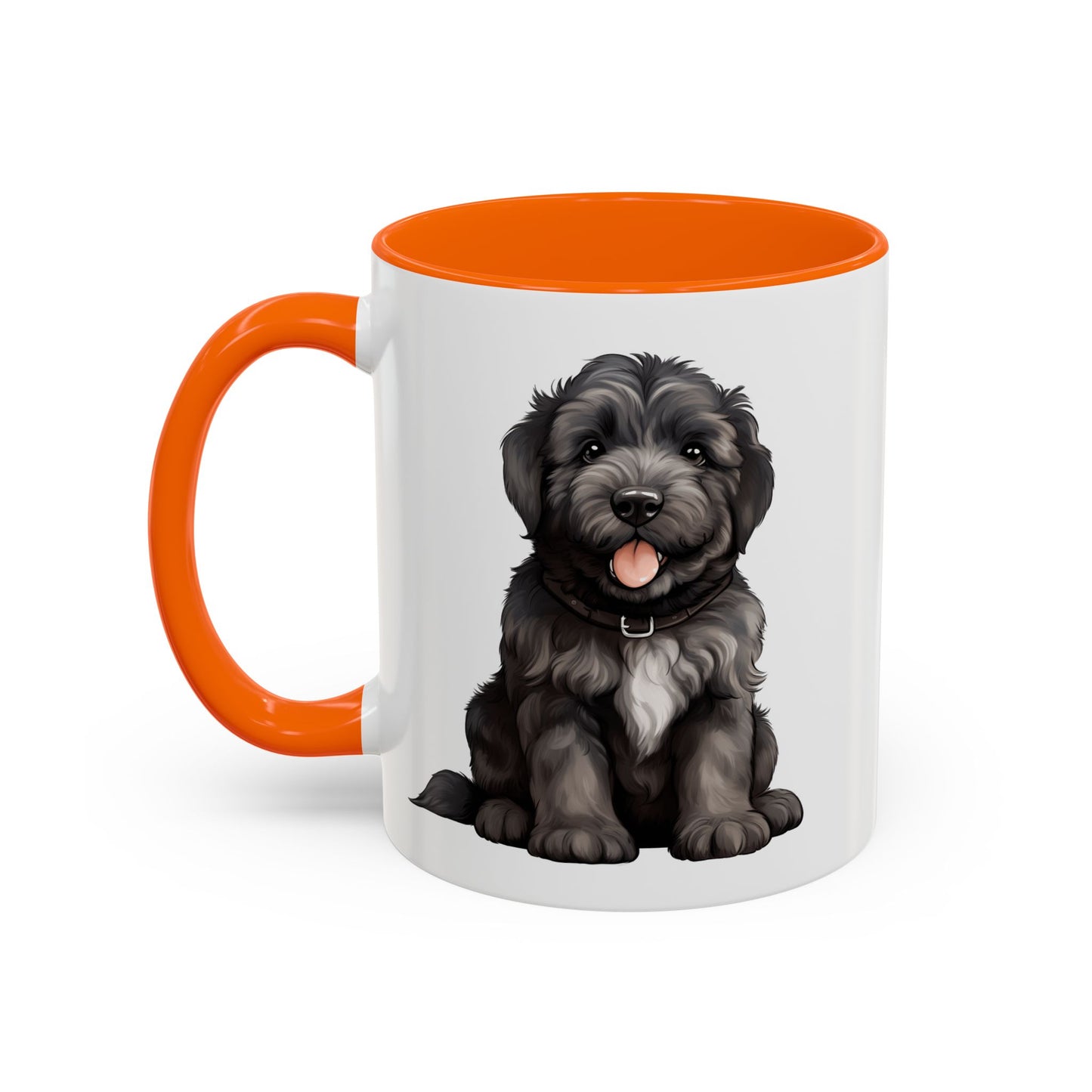 Cute Bouvier Des Flanders Dog Design Accent Coffee Mug - 11oz & 15oz