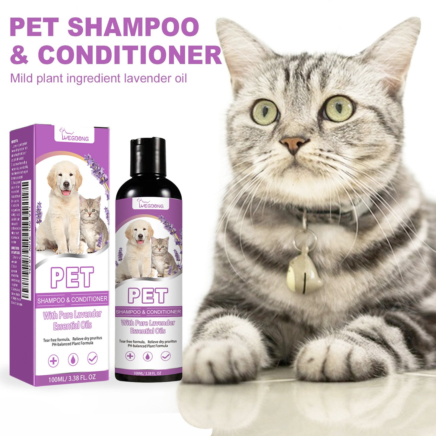 Pet Shampoo & Conditioner with Pure Lavender Essential Oils