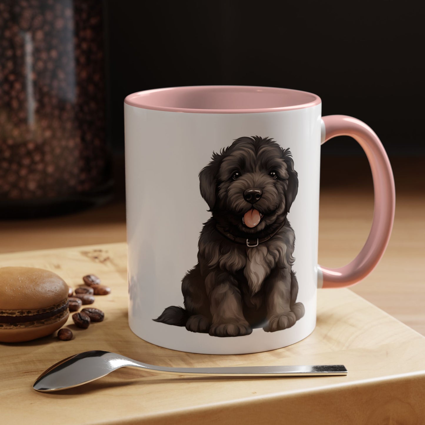 Cute Bouvier Des Flanders Dog Design Accent Coffee Mug - 11oz & 15oz