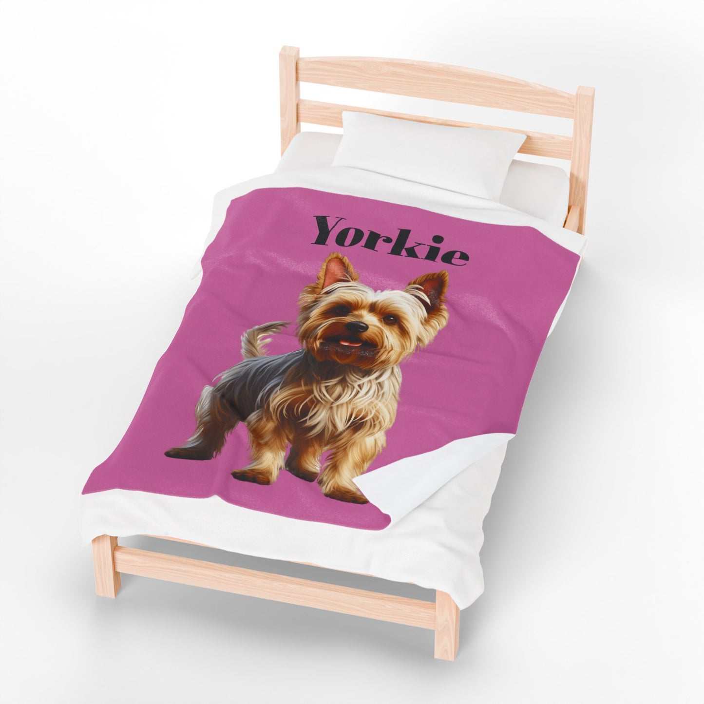 Yorkie Plush Blanket - Soft Velveteen Throw for Dog Lovers