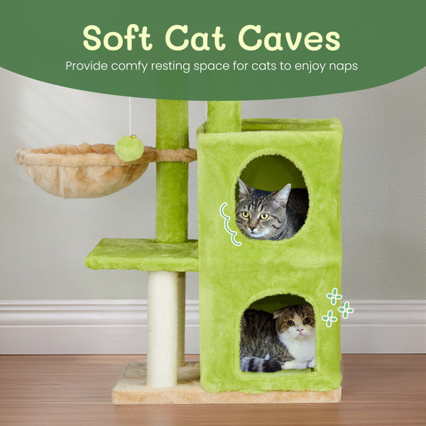 3-inch Yellow-green Speaker-shaped Double-layer Cat House Hammock Cat Bed