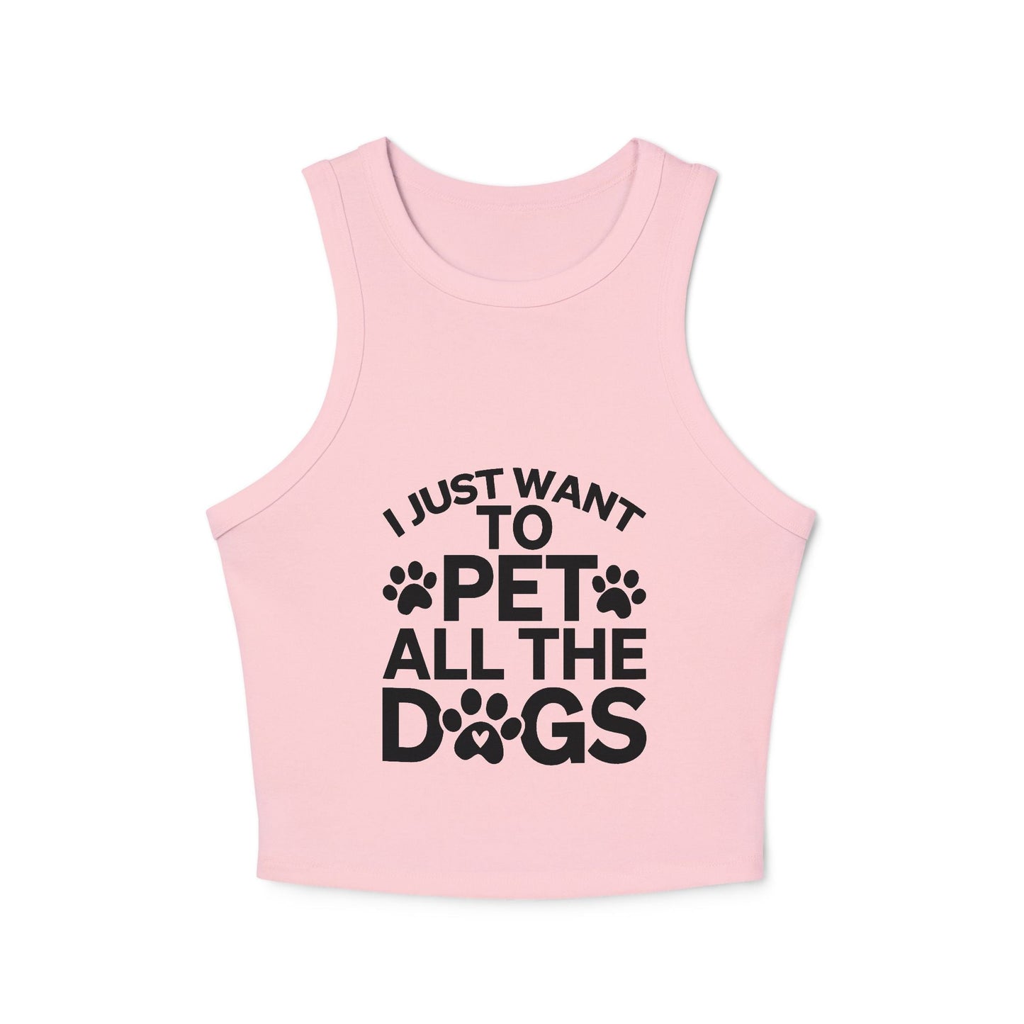I Just Want to Pet All the Dogs - Women's Micro Rib Racer Tank Top - Cute Pet Lover Apparel | Purrfect Pet Haven