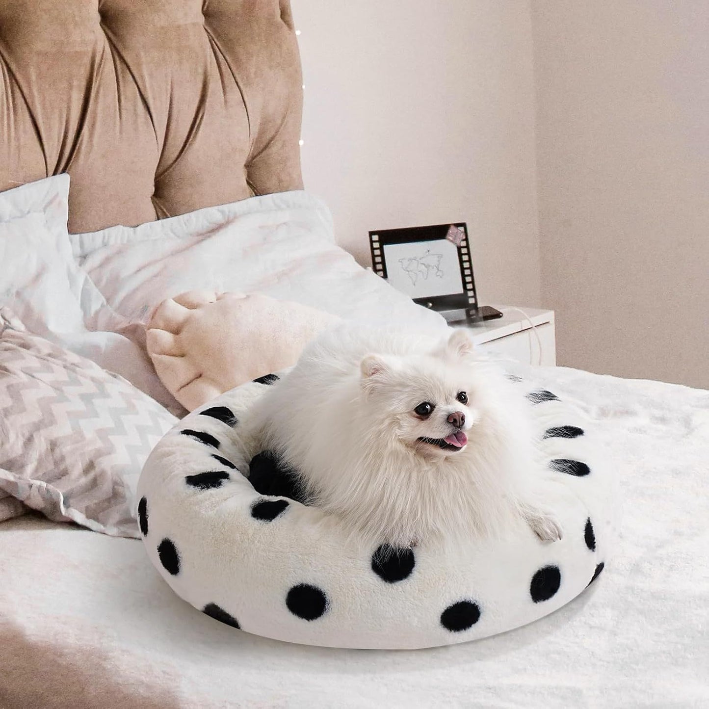 Polka Dot Donut Pet Bed - 23 Inch Round