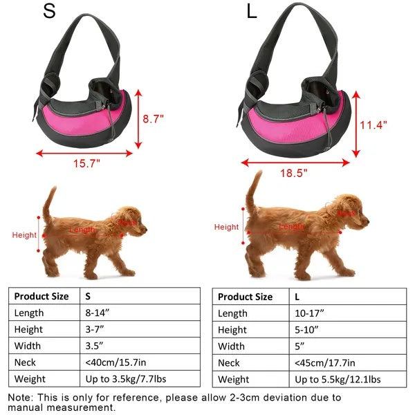 Pet Carrier Sling - Hands-Free for Small Dogs & Cats 12lbs - Purrfect Pet Haven