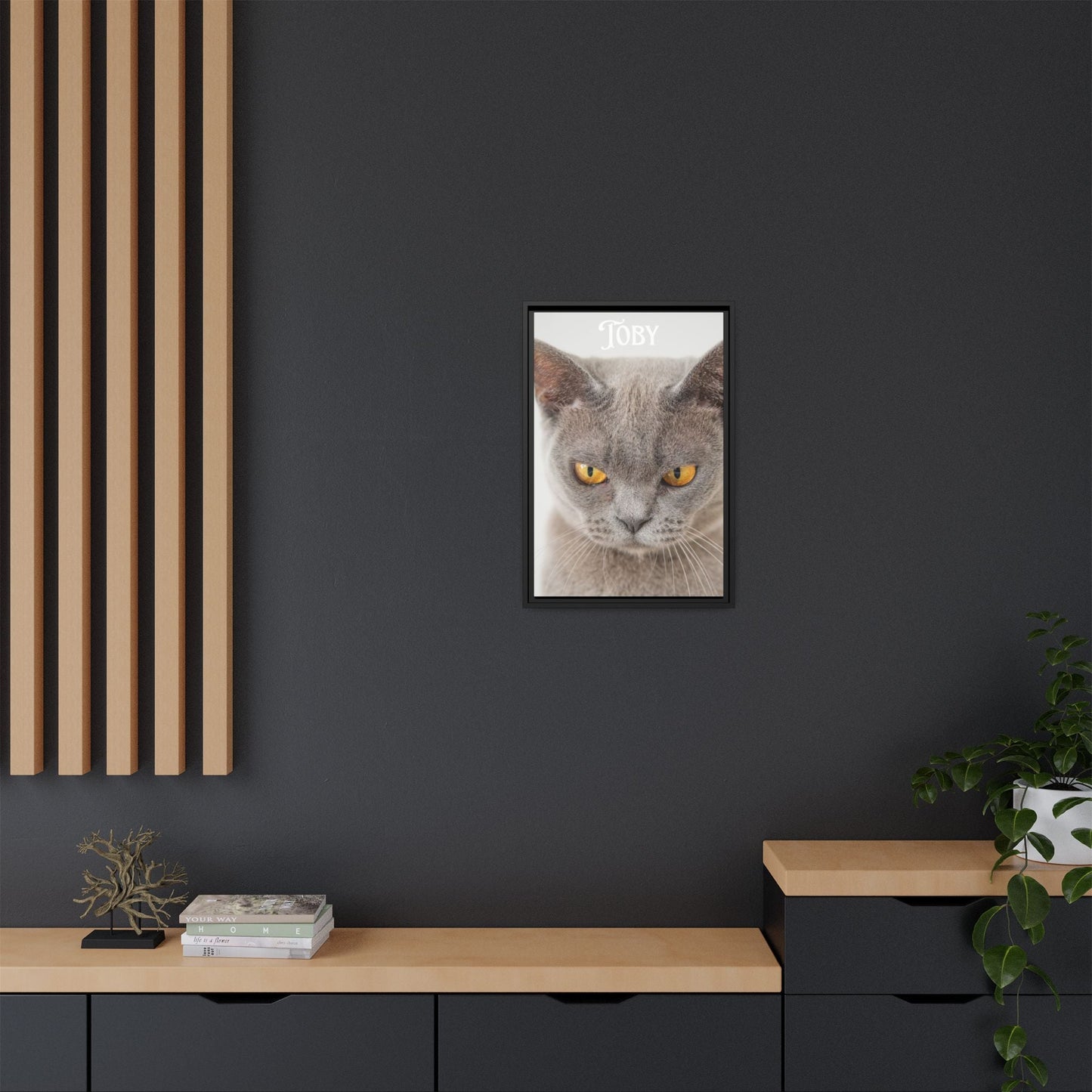 Personalized Photo Wall Art - Framed Matte Canvas Print for Pet Lovers - Customizable Name Print | Purrfect Pet Haven
