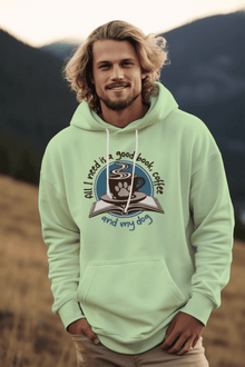Book Coffee Dog Hoodie Sweatshirt - Bookworm Pet Parent - Purrfect Pet Haven