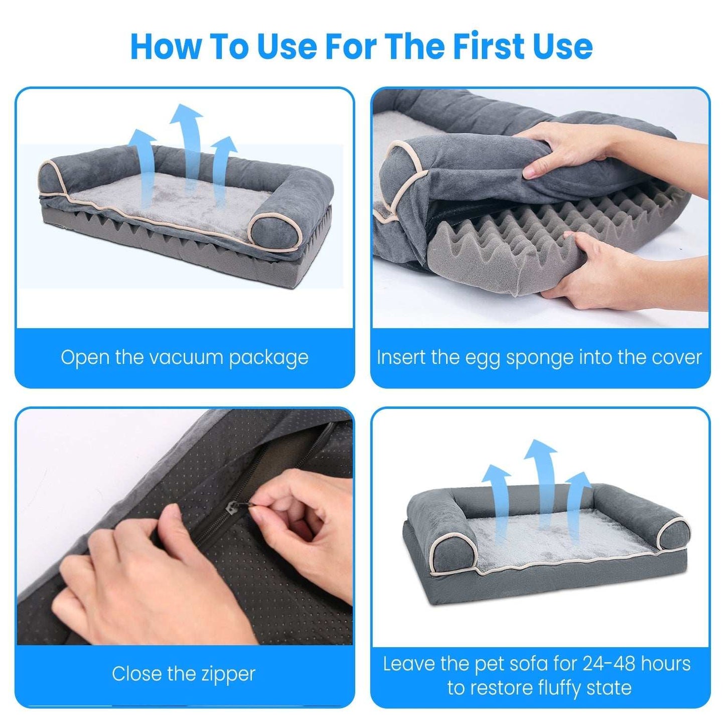 Luxury Dog Bed Sofa - Washable Cover & Memory Foam - Purrfect Pet Haven