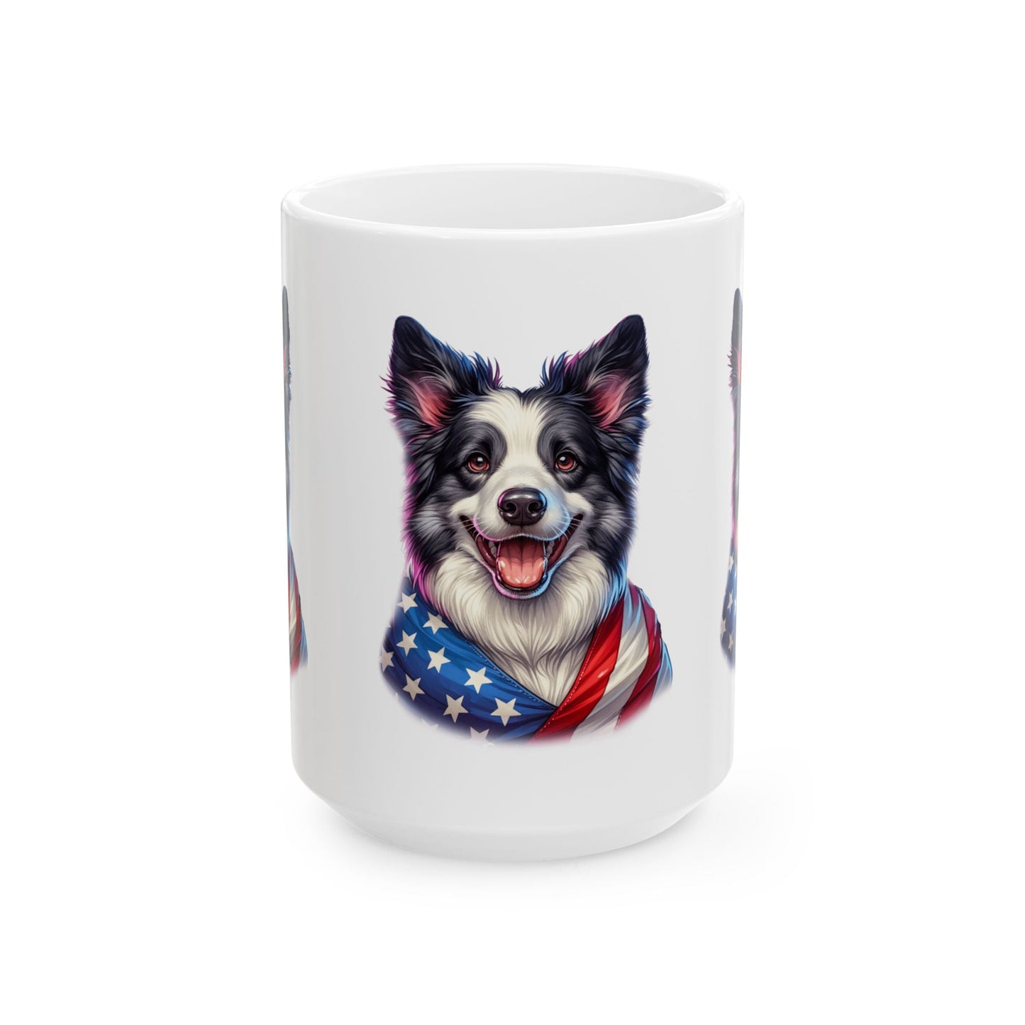 Border Collie Patriotic Dog Ceramic Mug - 11oz & 15oz | Purrfect Pet Haven