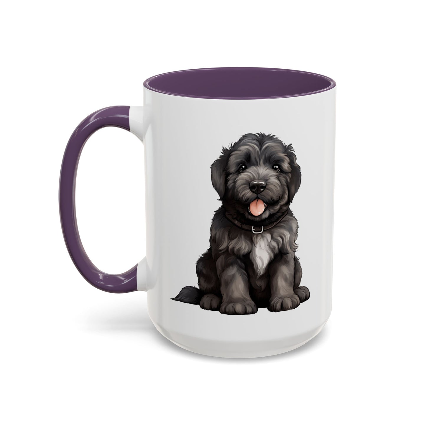 Cute Bouvier Des Flanders Dog Design Accent Coffee Mug - 11oz & 15oz