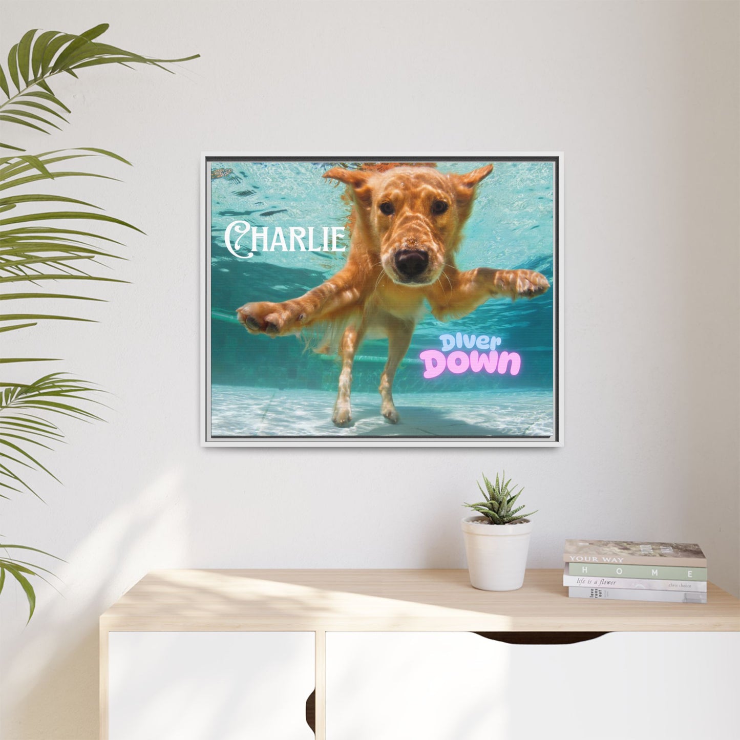 Framed Personalized Landscape Photo Canvas Wall Art - 'Add your Caption'