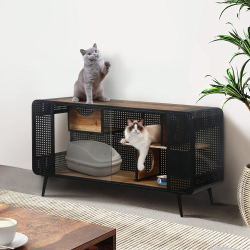 Spacious Cat House - Tempered Glass Design