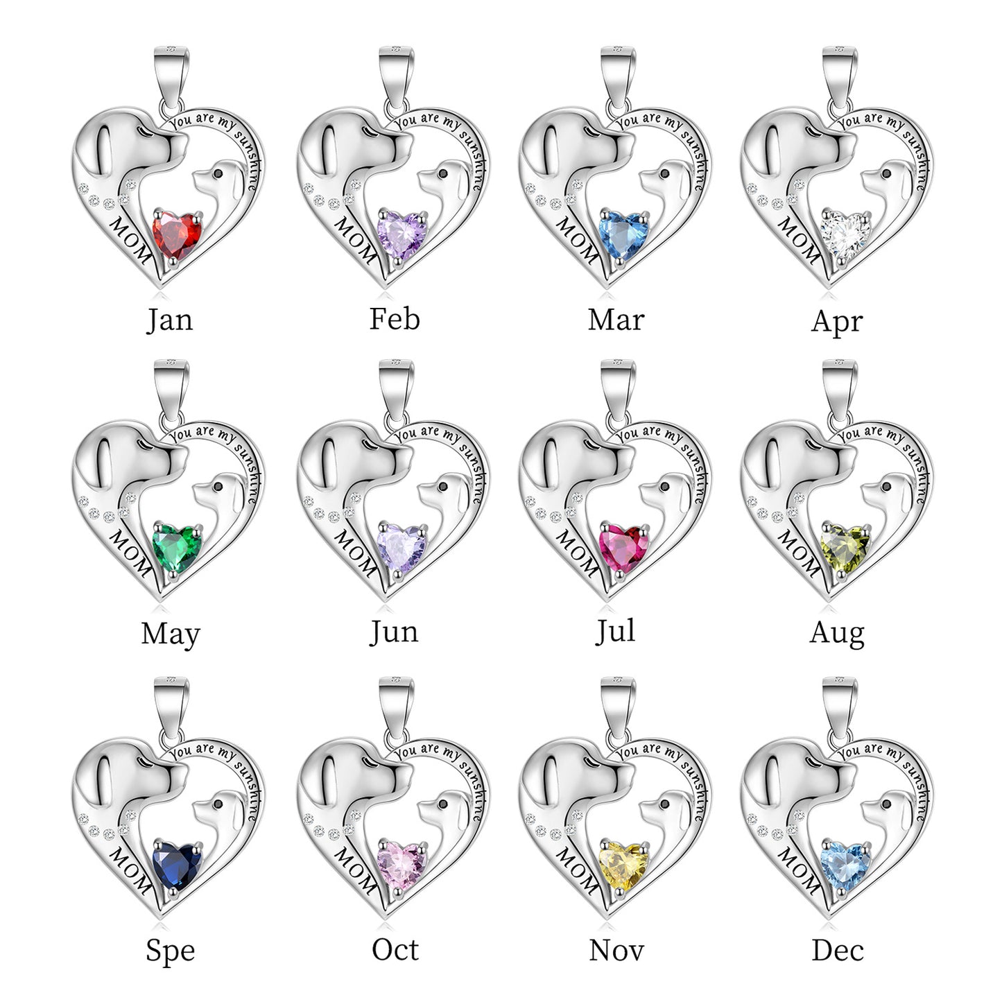 S925 Sterling Silver Cute Dog Necklace Mother's Day Series Sweater Chain