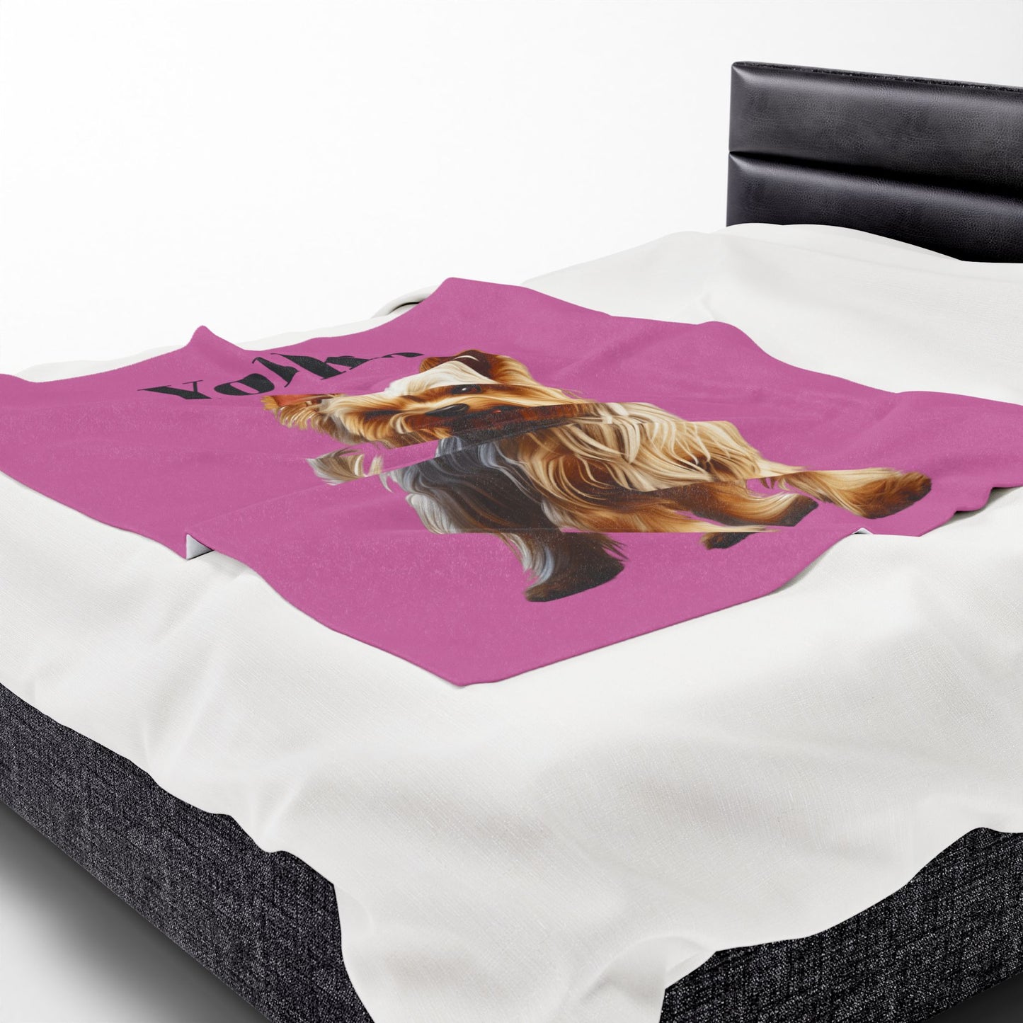 Yorkie Plush Blanket - Soft Velveteen Throw for Dog Lovers