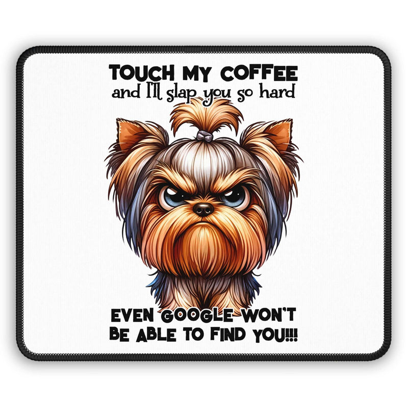 Funny Coffee-Themed Gaming Mouse Pad - Touch My Coffee & I'll Slap You | Purrfect Pet Haven