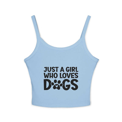 Just a Girl Who Loves Dogs Spaghetti Strap Tank Top - Cute Pet Lover Apparel | Purrfect Pet Haven