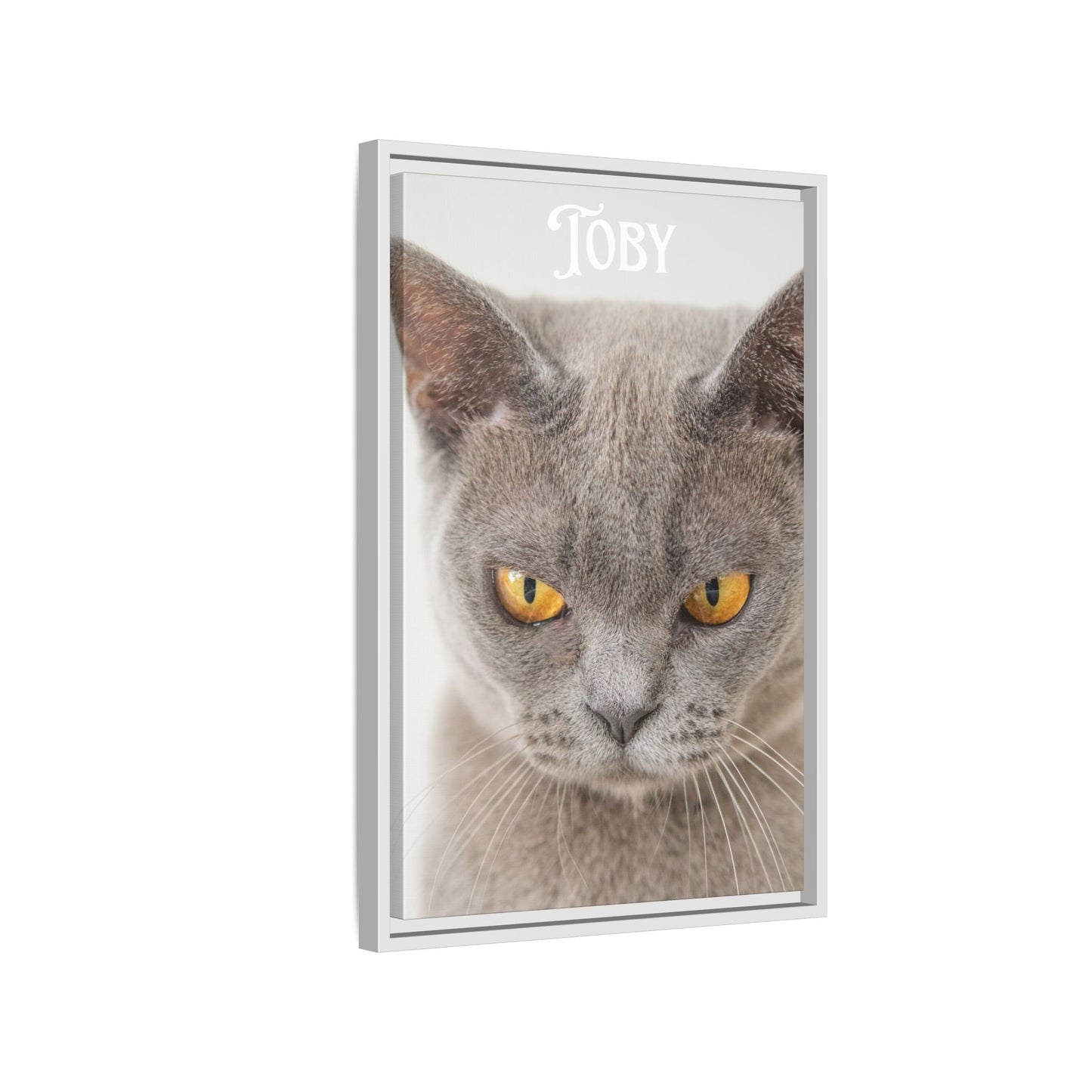 Personalized Photo Wall Art - Framed Matte Canvas Print for Pet Lovers - Customizable Name Print | Purrfect Pet Haven