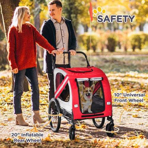 Pet Bike Trailer & Stroller - 2-in-1 for Small Dogs - Purrfect Pet Haven