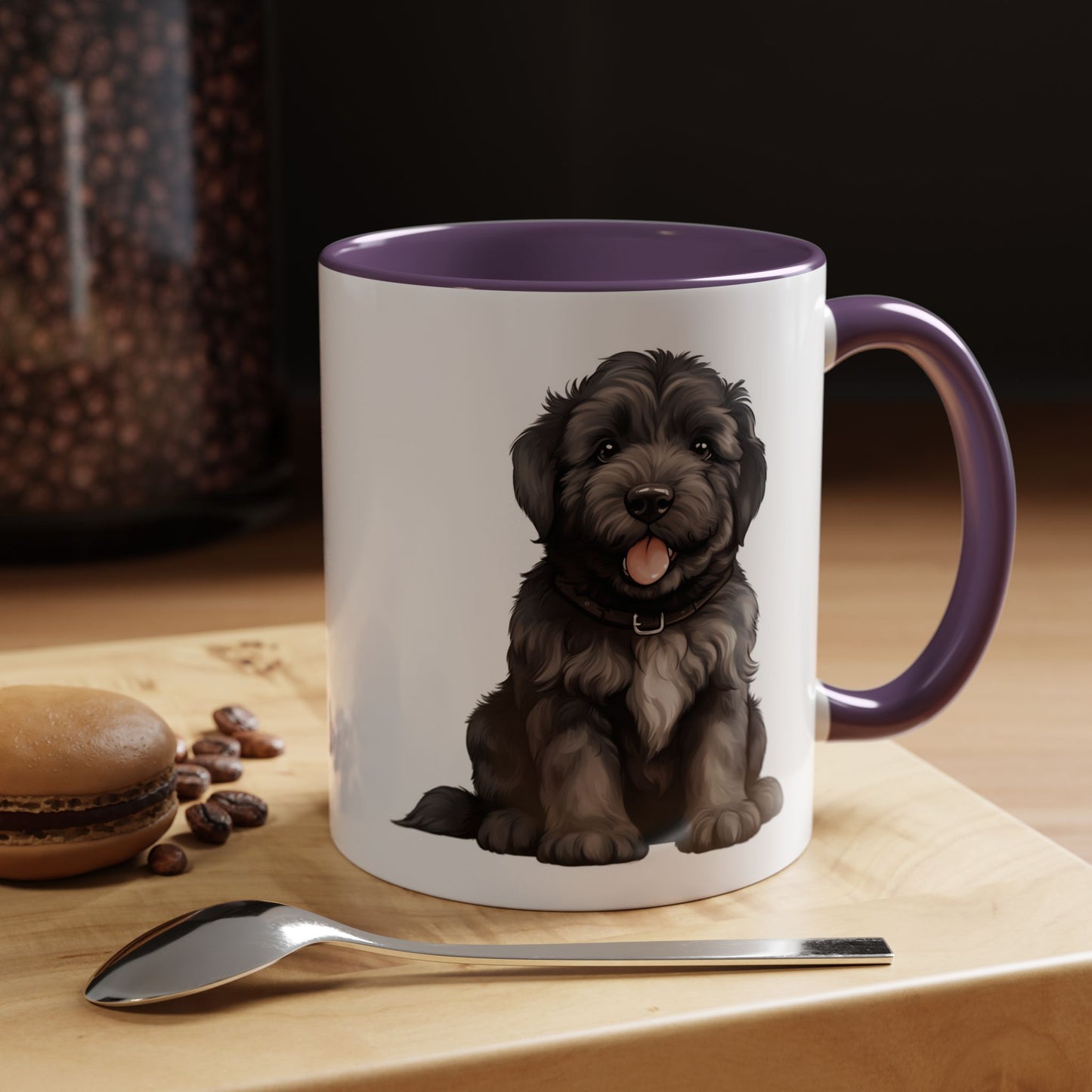 Cute Bouvier Des Flanders Dog Design Accent Coffee Mug - 11oz & 15oz