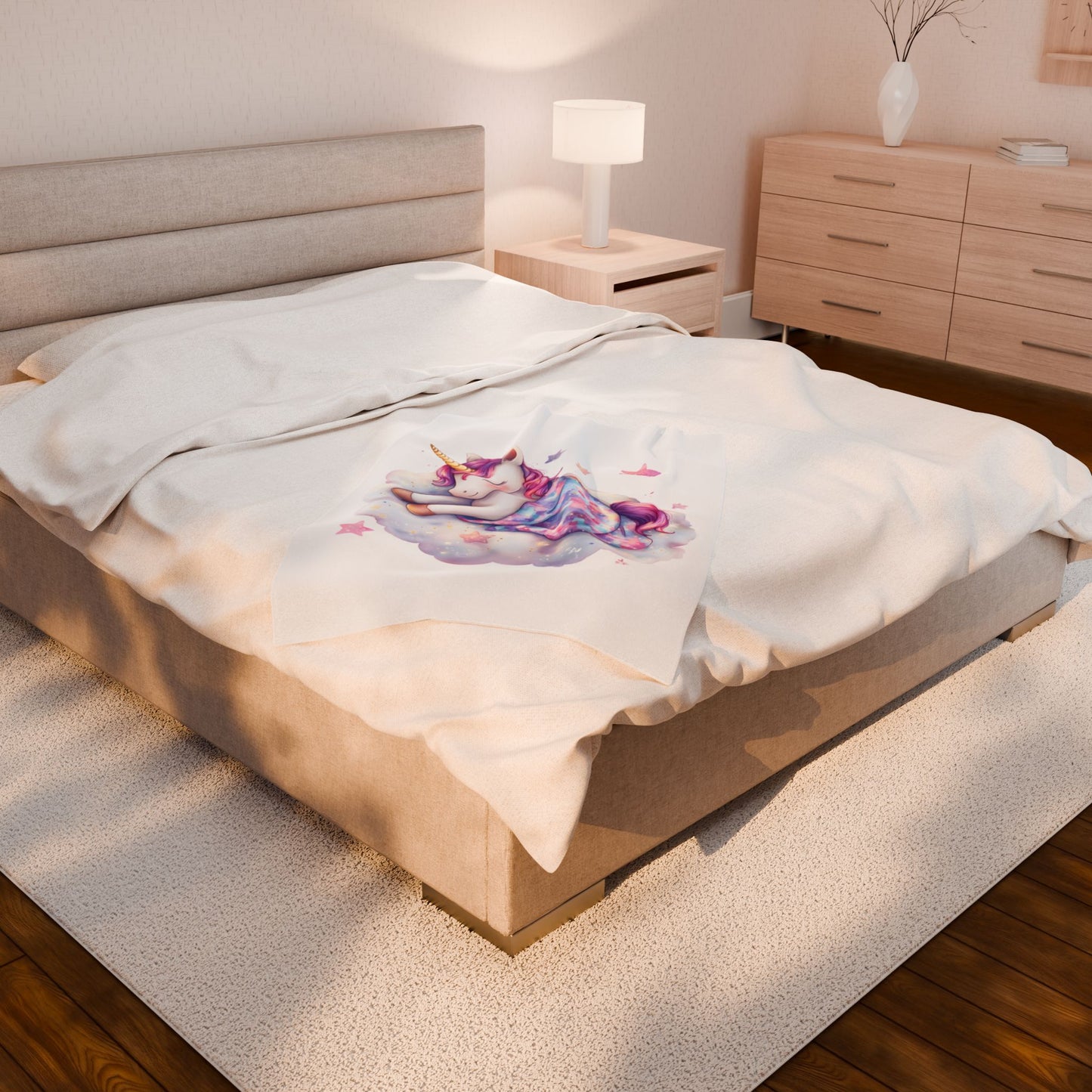Dreamy Unicorn Velveteen Plush Blanket | Cozy Soft Throw for Kids & Nursery Decor