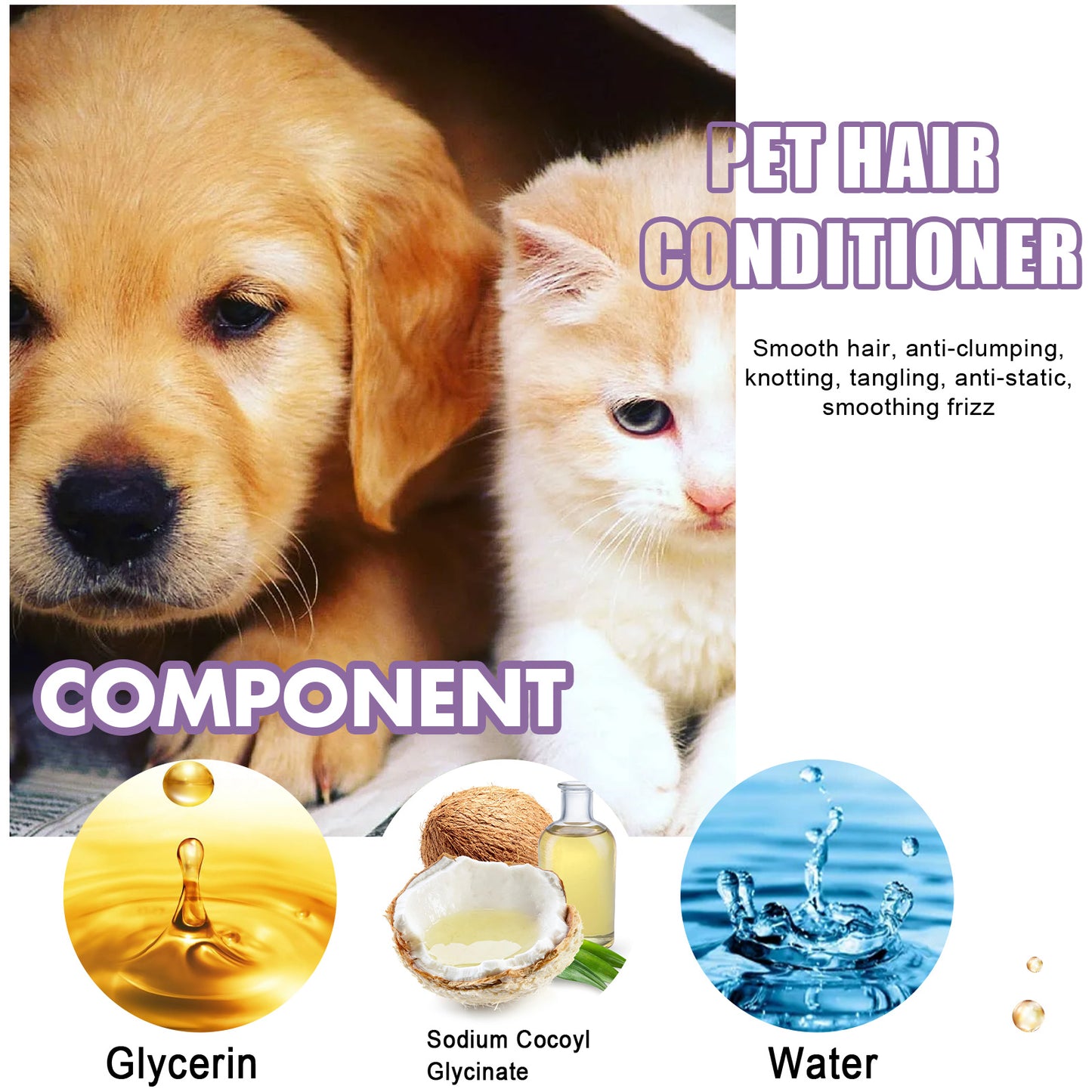 Pet Hair Cleaning And Care, Fluffy And Smooth Without Tangling, Pet Hair Care Cream