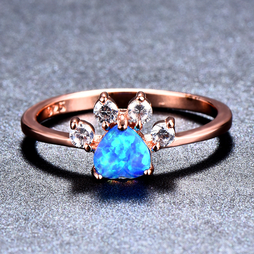 Cute Rhinestone Cat-claw Shaped Fashion Personality Ring - Women's Jewelry