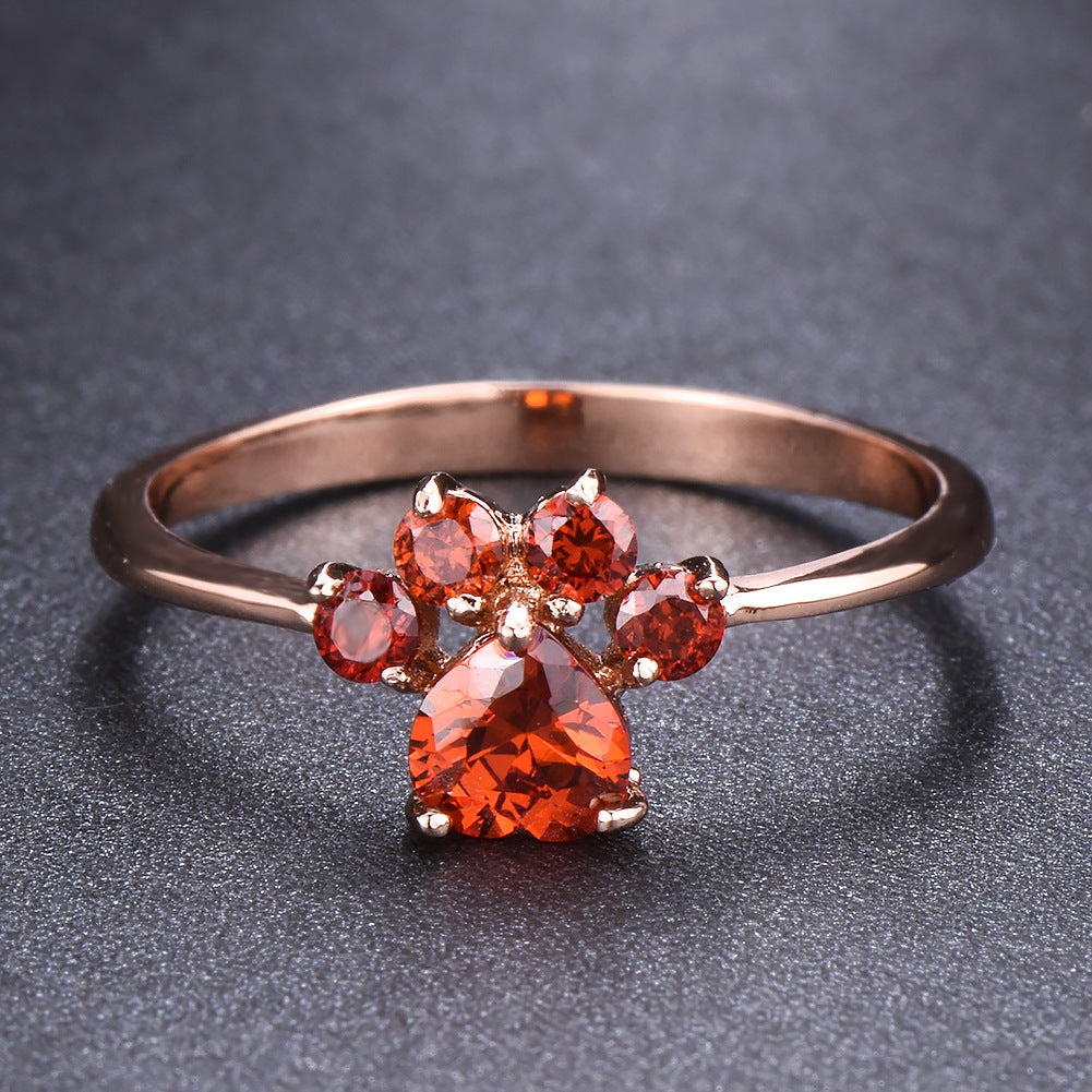 Cute Rhinestone Cat-claw Shaped Fashion Personality Ring - Women's Jewelry