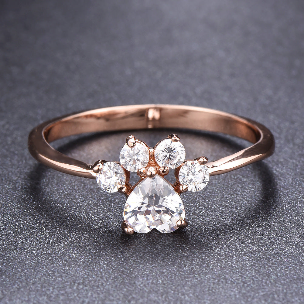 Cute Rhinestone Cat-claw Shaped Fashion Personality Ring - Women's Jewelry