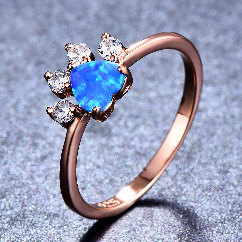 Cute Rhinestone Cat-claw Shaped Fashion Personality Ring - Women's Jewelry