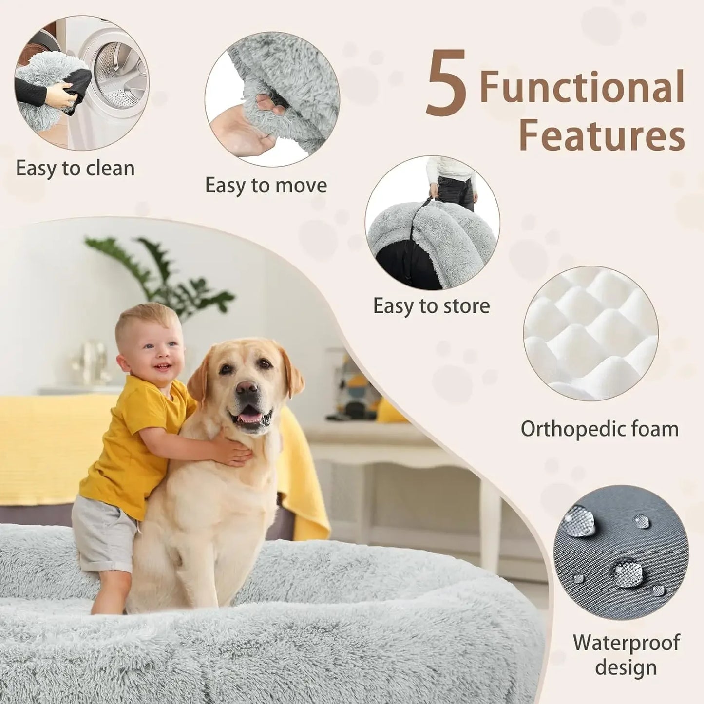 Giant Dog People Bed Fits Adult and Pet - Large Oversize Washable Dog Bed