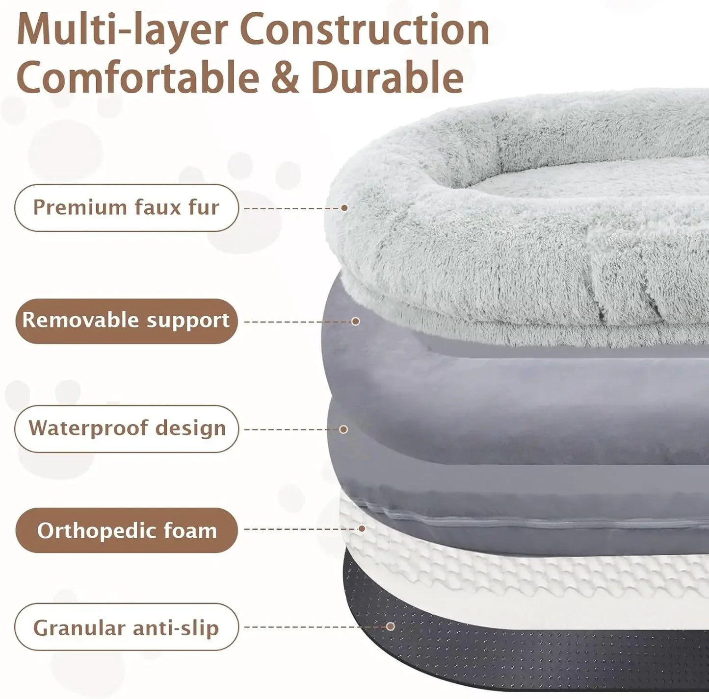 Giant Dog People Bed Fits Adult and Pet - Large Oversize Washable Dog Bed