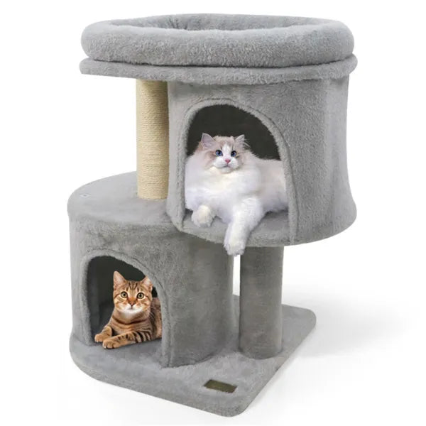 Compact Cat Tree - 2 Condos & Sisal Scratching Posts