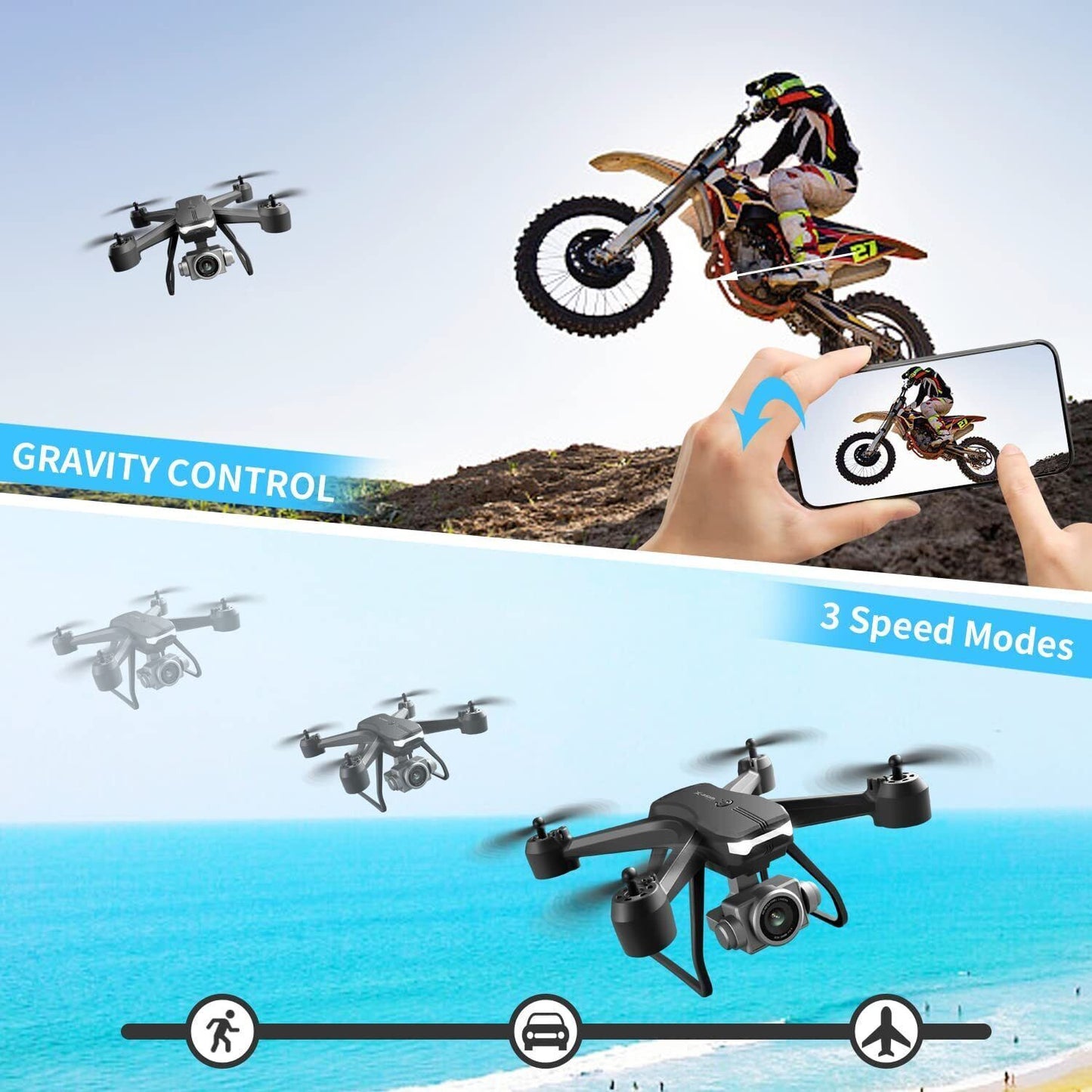 V14 Professional Pet Photography Drone - 6K HD Dual Camera WiFi FPV