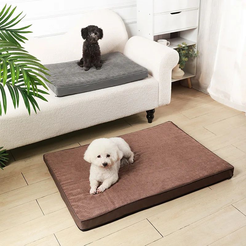 Memory Foam Pet Bed Mat with Removable Cover for Cleaning - Small to X-Large