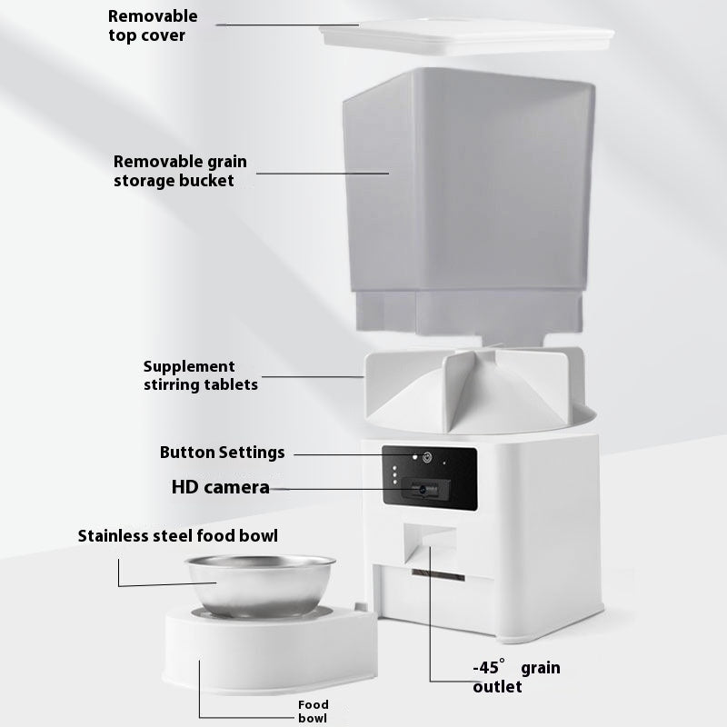Double Bowl Intelligent Timer Surveillance Video Feeder - Use Remote Voice Call