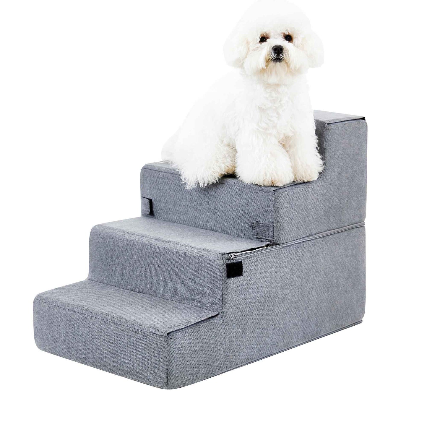 Dog Steps for High Beds - 4-Step Foam Pet Stairs - Purrfect Pet Haven