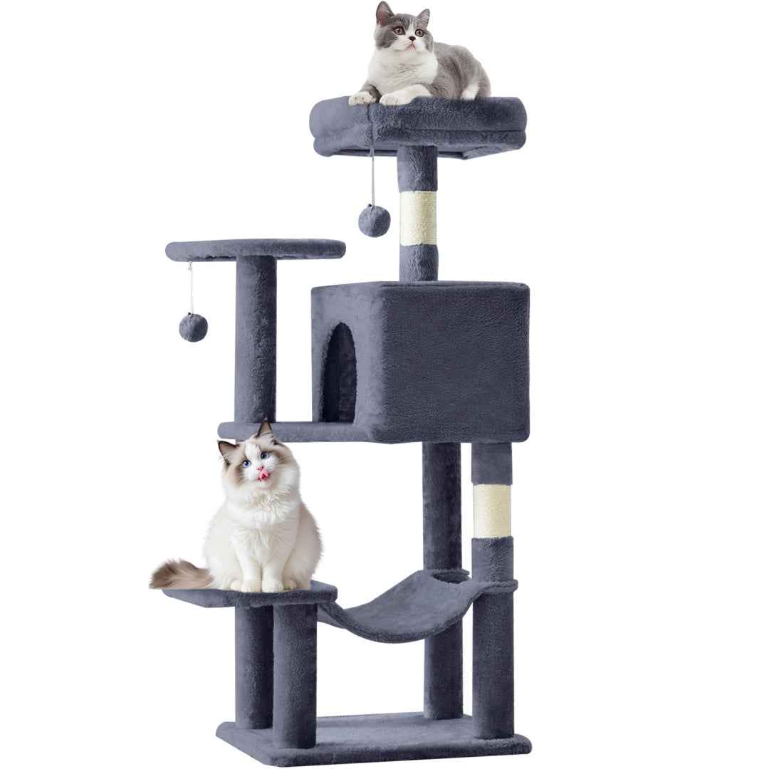 44-Inch Cat Tree - Multi-Level with Hammock & Sisal Posts - Purrfect Pet Haven