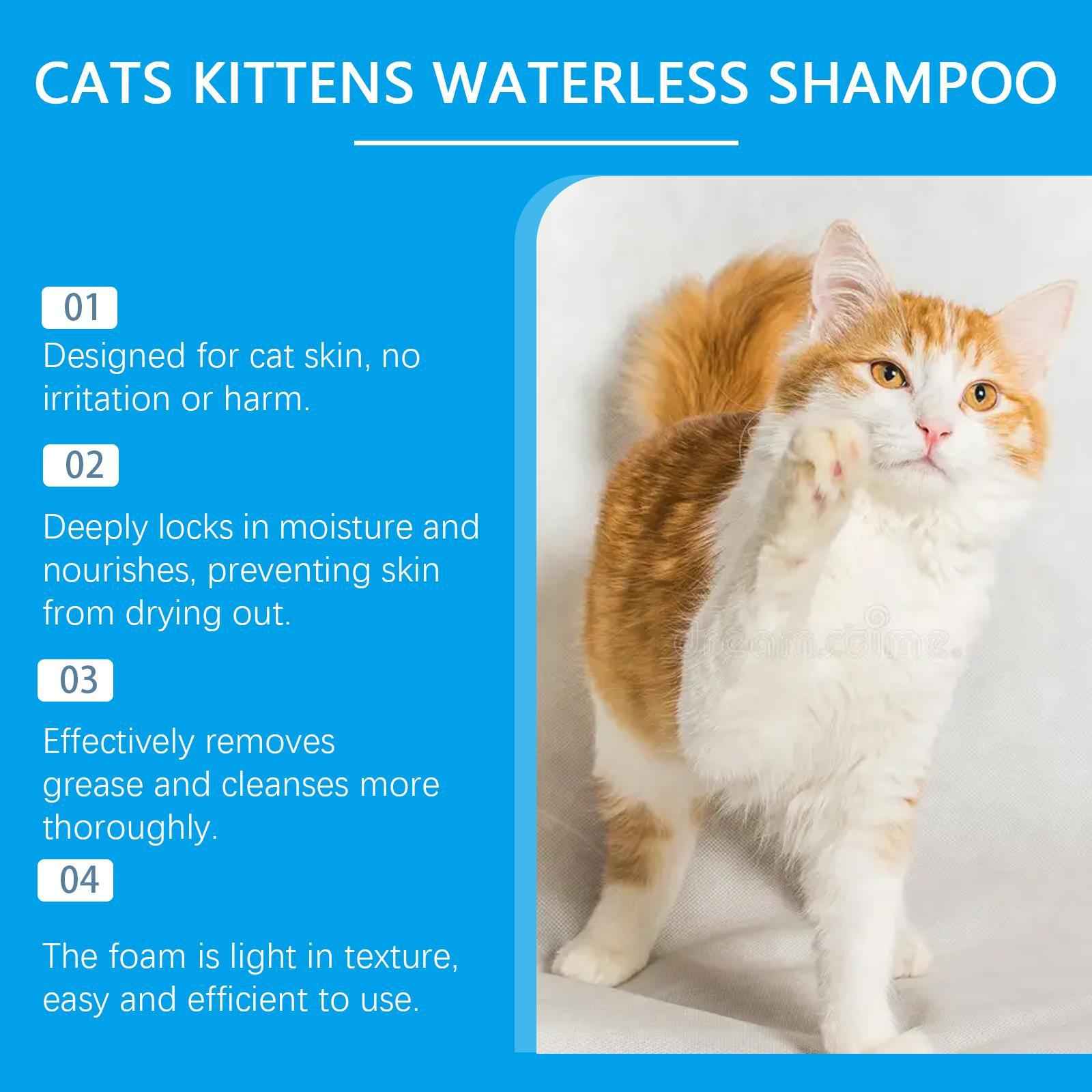 Waterless Cat Shampoo Mousse - No-Rinse Cleaning Foam - Purrfect Pet Haven
